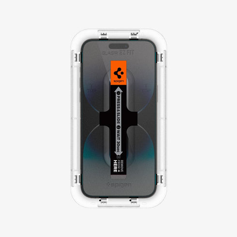 AGL05202 - iPhone 14 Pro Max Screen Protector EZ FIT GLAS.tR (Sensor Protection) showing the device